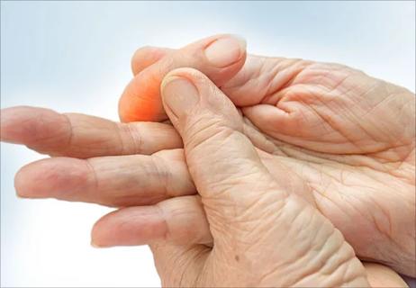 Set of hands, with opposite thumb touching ring finger in distress.