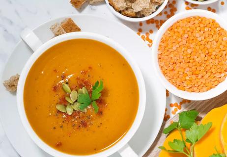 pumpkin lentil soup