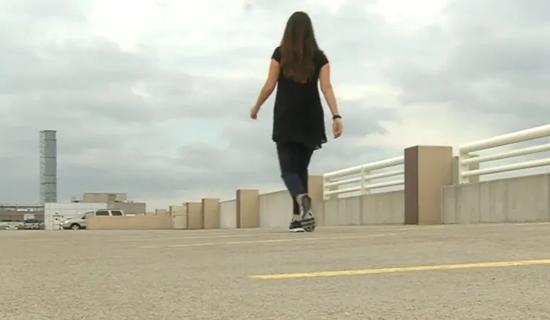 Woman walking outside