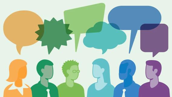 Graphic of people brainstorming
