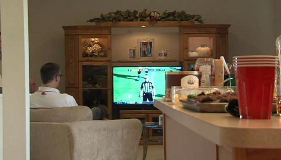 Watching football game