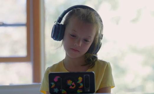 Child using phone
