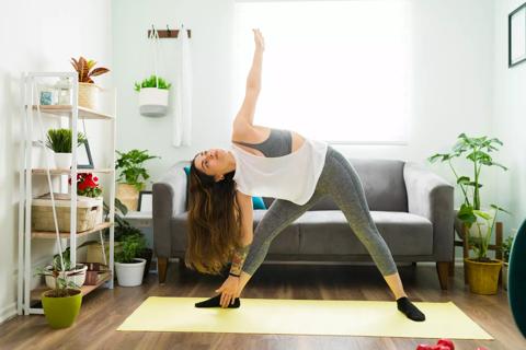 woman doing yoga