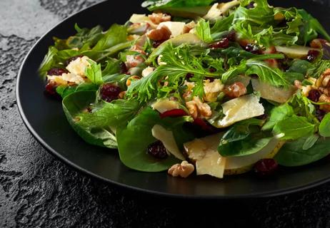 recipe cranberry walnut cheese over greens