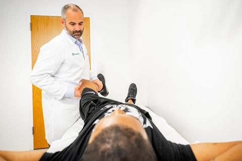 Dr. Mesko with patient