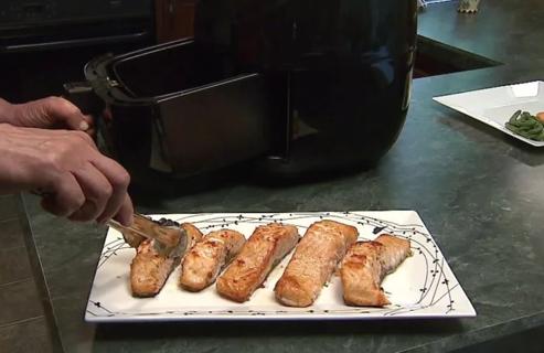 Salmon on tray