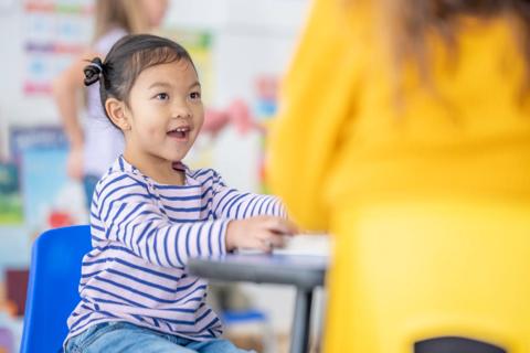 Child in speech therapy