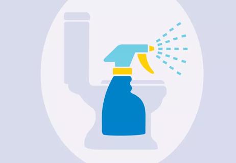 Spray bottle in bathroom to help with hygiene