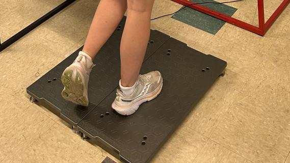 Patient using force plate