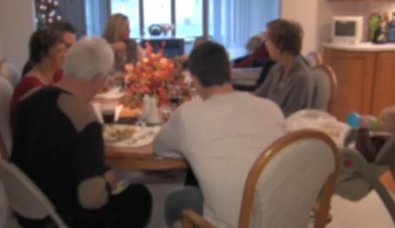 Family eating dinner