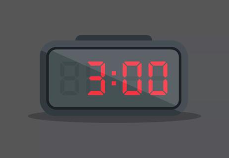 Alarm clock at three AM