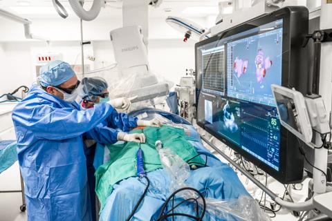 Oussama Wazni, M.D., MBA, performing a pulsed field ablation.