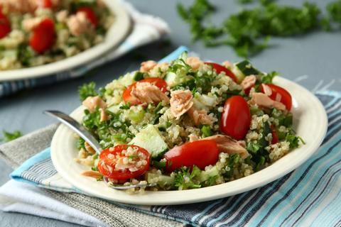 Toasted Quinoa and Salmon Salad