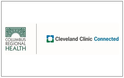 Logos for Cleveland Clinic Connected and Columbus Regional Health