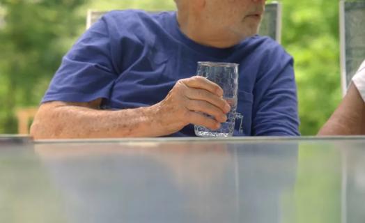 Person drinking water