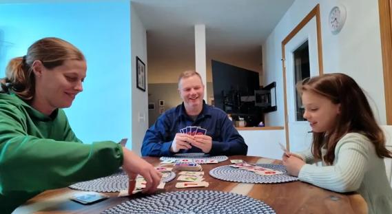 Family playing game