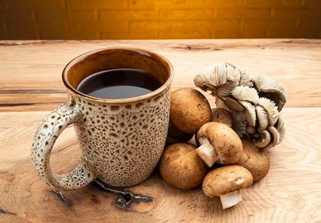 Mug of Coffee with Mushrooms