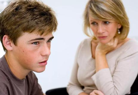 Teenager explaining his pain to his mother