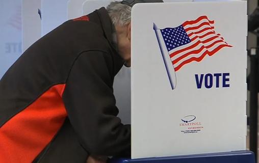 Man voting at the polls