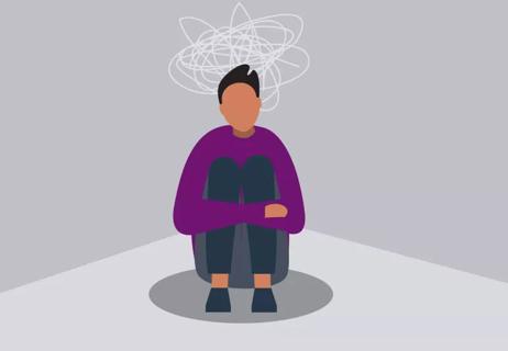 Graphic of a person with anxiety.