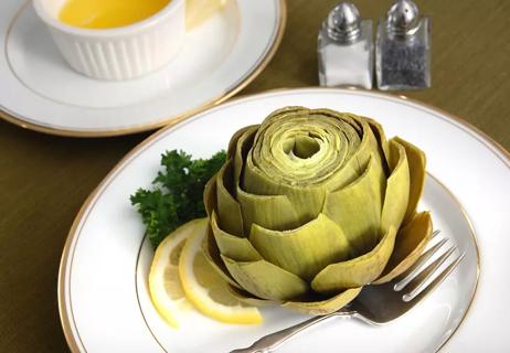 steamed artichoke with butter