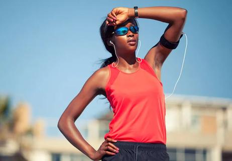 woman exercising in summer heat