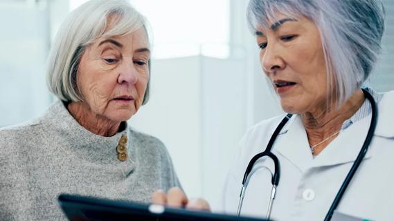 Patient with physician