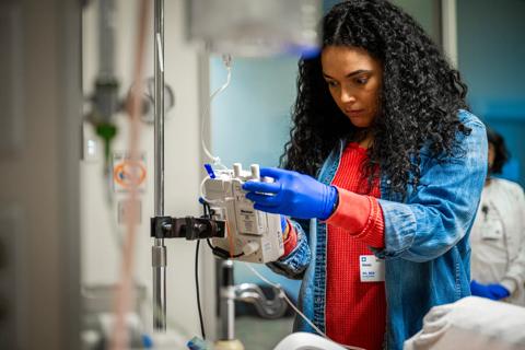 Nurse with IV