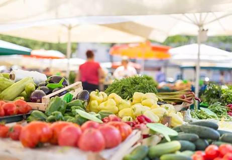 Farmer's market aisle.