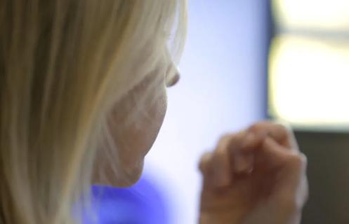 Person looking at nails