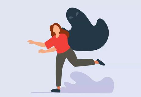 person running from a scary figure