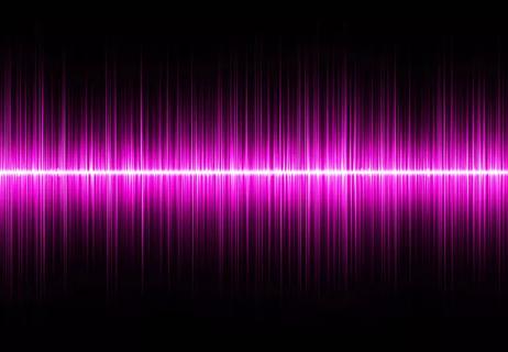 Pink soundwaves, showing high and low noise frequencies.
