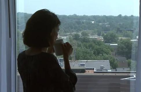 Woman drinking coffee