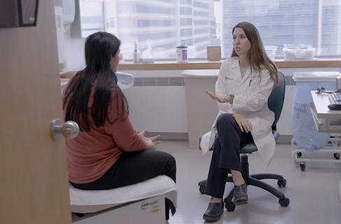 Person talking to doctor