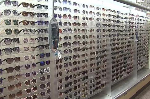 Sunglasses display at store