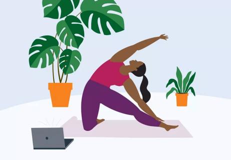 illustration of woman performing yoga