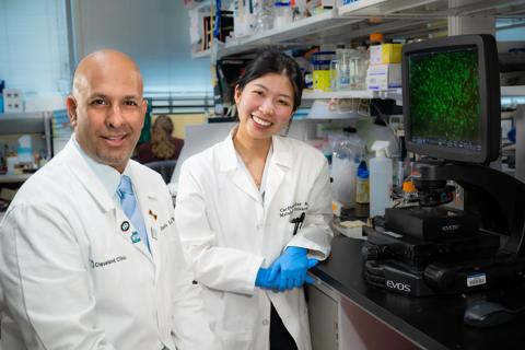 Lathia, MD, in lab
