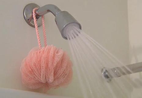 Loofah in shower