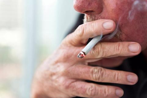 Man smoking a cigarette