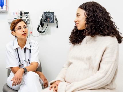 Patient speaking with physician