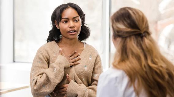 Young patient with doctor