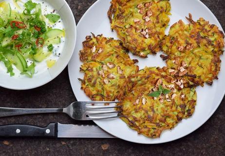 Walnut Zucchini and Potato Pancakes