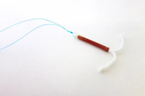 A copper intrauterine device (IUD)