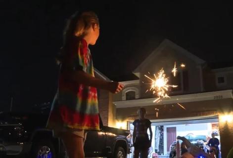 Child with sparkler