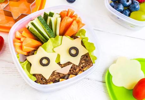 healthy preschooler lunch with fun shapes