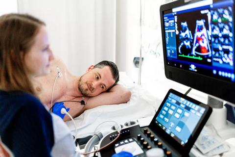 Patient undergoing cardiac testing