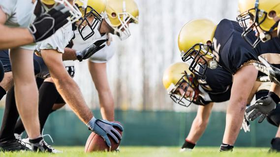 American football players positioning.