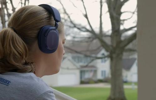 Person wearing headphones