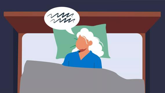 Person asleep in bed, talking in their sleep