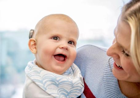 7 month old infant receiving cochlear implants